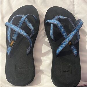 Teva Blue Floral Strap Sandals | Comfort Outdoor Slip-On | Casual Sport Sandals